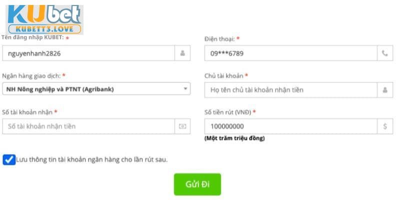 Hướng dẫn 4 bước rút tiền KUBET qua ngân hàng